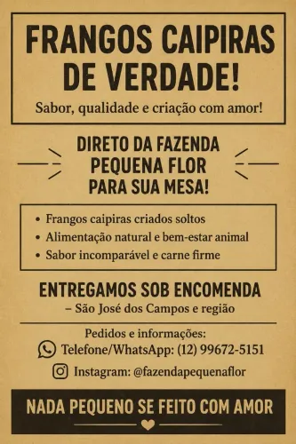 Frango caipira 40,00/kg