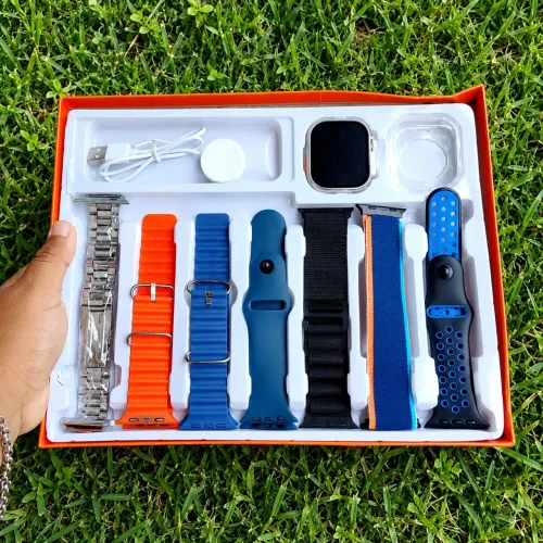 Smartwatch Ultra 9 Completo Com 7 Pulseiras Na Caixa