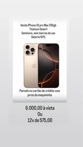 iPhone 16 pro Max titânio Desert 256gb