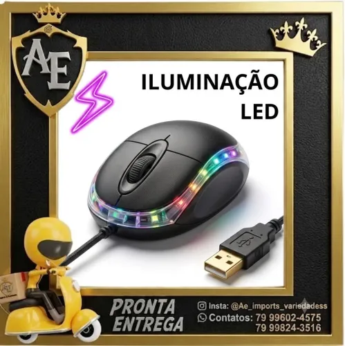 Mouse Óptico Com Fio 