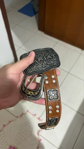  Cinto Paul Western Couro Legítimo + 2 Fivelas (preso negociável)