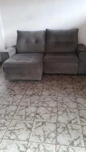 Sofá Retrátil Cinza
