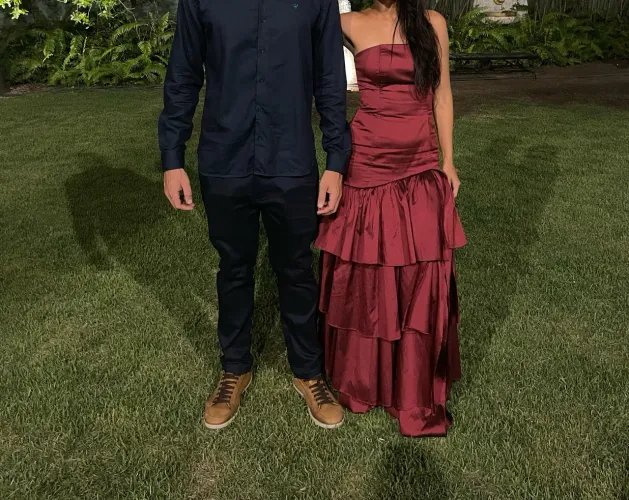 Vestido de festa/madrinha marsala - usado 1x - tamanho P/M
