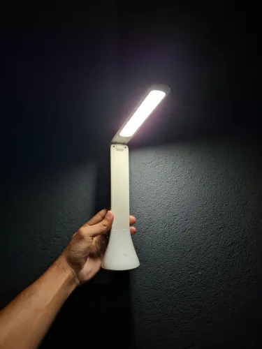 Luminária Lâmpada de Mesa Portátil Luz Led Recarregável Touch Branco USB