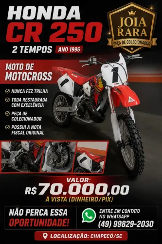 PEÇA DE COLECIONADOR: CR 250 CILINDRADAS 2 TEMPOS 