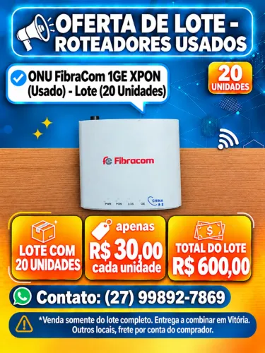 FibraCom ONU 1GE XPON (Usado) - Lote (20 Unidades)