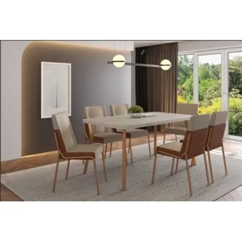 Mesa Stellar MDP com 6 cadeiras 