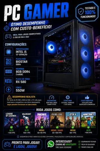 PC gamer ótimo custo benefício