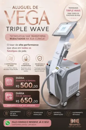Aluguel de equipamento de Depilação a Laser ( Vega Triple Wave)