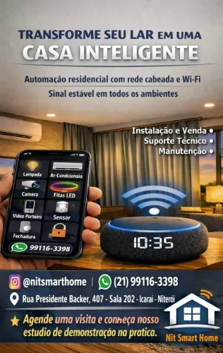 Instalação Dispositivos Inteligentes Automação Residencial Casa Inteligente Wi-Fi Niterói