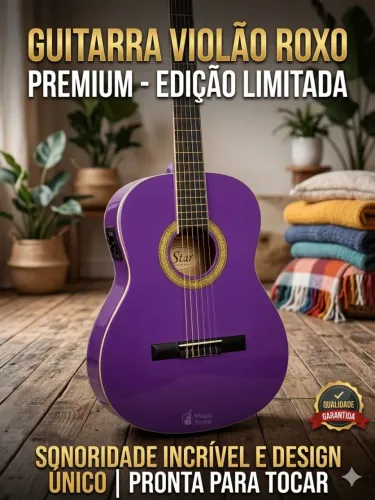 Violão Giannini Start CE Roxo (Eletroacústico) -<br>Cordas de Nylon
