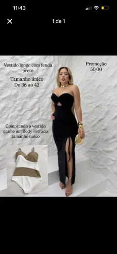 Vestido preto longo +brinde