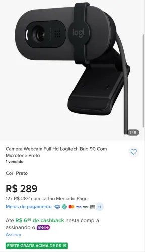 Camera Webcam Full Hd Logitech