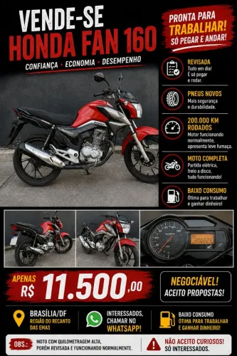Promoção fan160 11.500 pego carro 