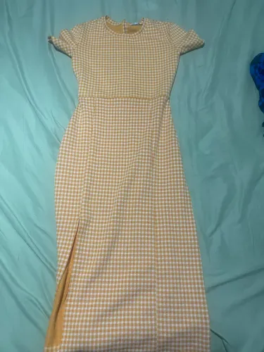 Vestir midi Zara xadrez Vichy Tamanho P