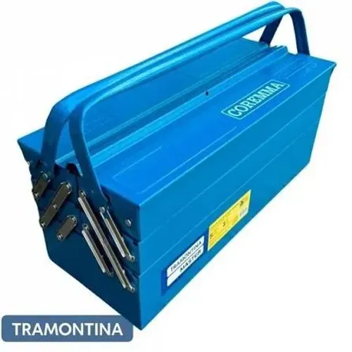 CAIXA FERRAMENTAS SANFONADA 5 GAVETAS TRAMONTINA MASTER AZUL 