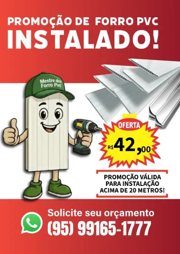 Promoção de Forro Pvc Instalado 