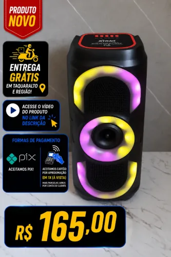 ?Caixa De Som Bluetooth 50w Led Usb Fm NOVA
