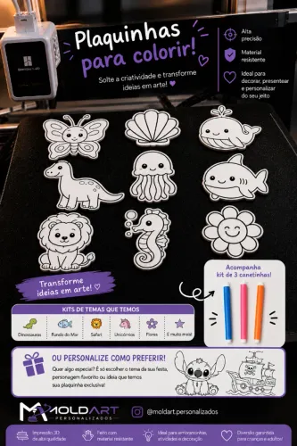 Kit para colorir em 3D, pronta entrega e personalizado sob encomenda