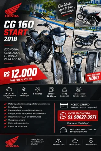 Honda CG 160 Start 2018 - R$ 12.000