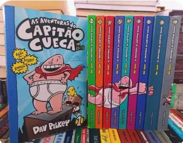 As Aventuras do Capitão Cueca 12 livros + As Aventuras do Super Bebê Fraldinha 2 livros