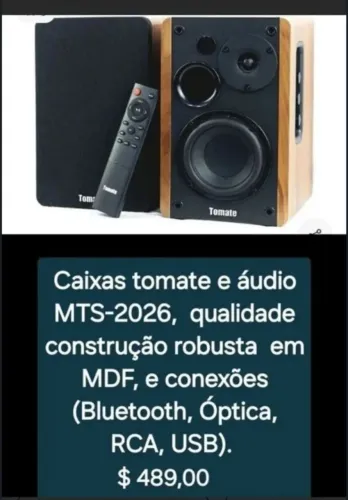 CAIXA DE SOM TOMATE  ALTA TECNOLOGIA 25cm Altura Semi bova embaladaIA 