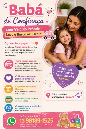 Ofereço serviço de babá 