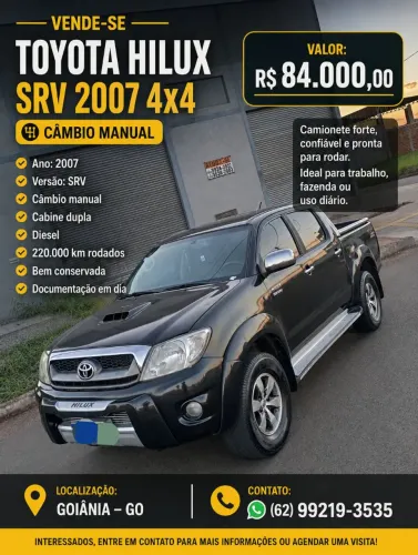 Toyota Hilux CD SRV D4-d 4X4 3.0 TDI Dies 2007