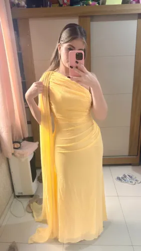 VESTIDO MADRINHA - AMARELO MANTEIGA