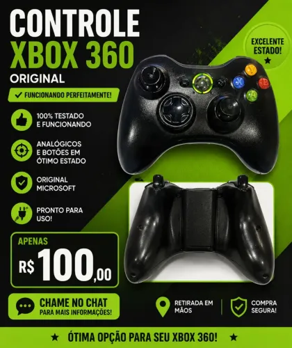 Controle Para Xbox 360 Original Funcionando Perfeitamente ( Testado) ?