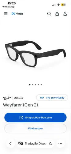 Título: Ray-Ban Meta Wayfarer Gen 2 Original - Novo | Óculos Inteligente