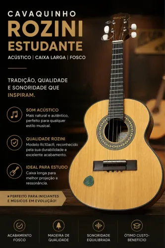 Cavaquinho Rozini Estudante Acústico Caixa Larga Fosco