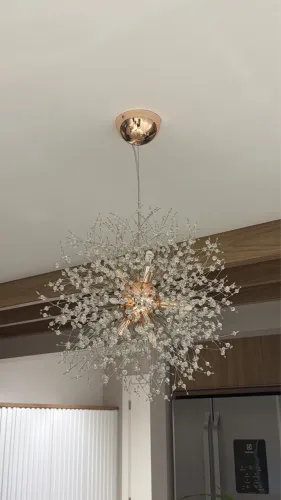 Lustre pendente dente de leão redondo