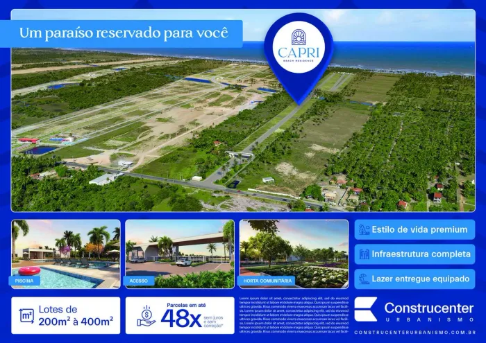 CAPRI BEACH RESIDENCE | Lotes em condomínio fechado na Barra dos Coqueiros [13971]