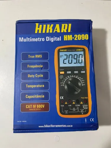 Multímetro Digital Hikari HM-2090 True RMS CAT IV 600W com iluminação e Auto Range