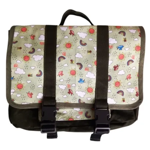 Mochila Escolar Infantil Waldorf, em Lona - Cor Verde Escura