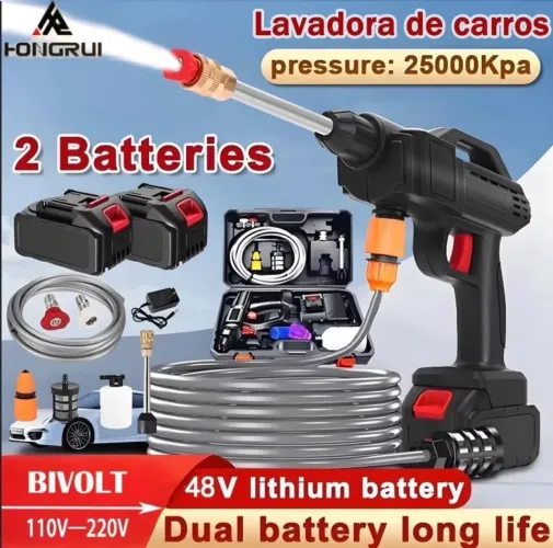 Lavadora de Alta Pressão Portátil Recarregável