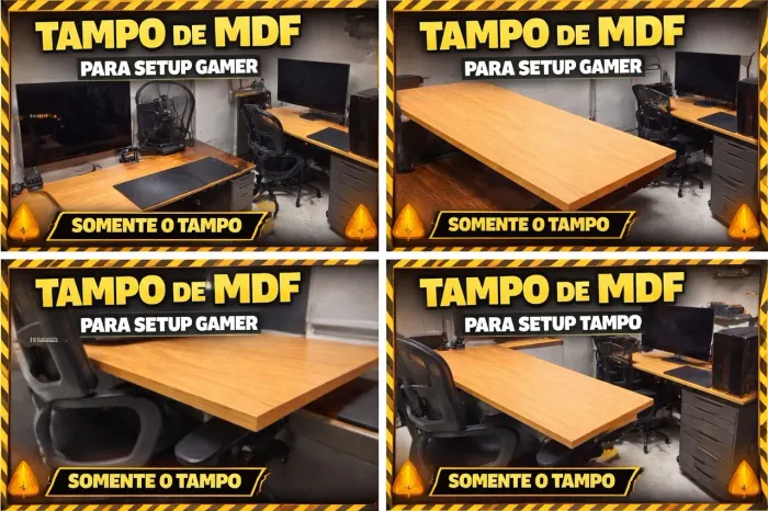 mesa mdf 25mm setup gamer (somente o tampo)