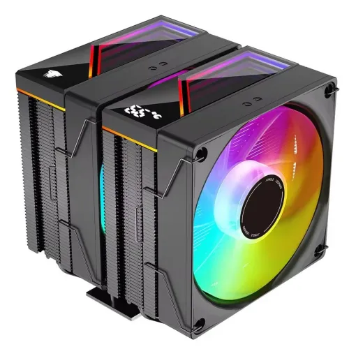 CPU Air Cooler Fan Jungle Leopard Dual Tower ARGB Infinity com Display Temperatura