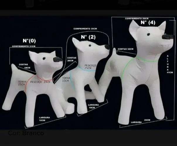 Manequim Pet Expositor Cachorro LXS - Para Vitrine e Roupas Pet Shop