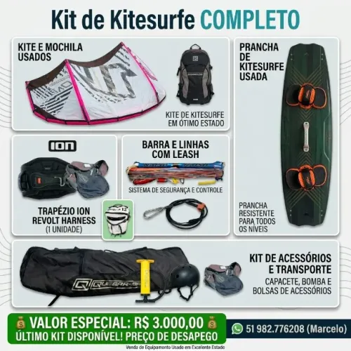 kit de kitesurf - COMPLETO - BARBADA - PROMOÇÃO