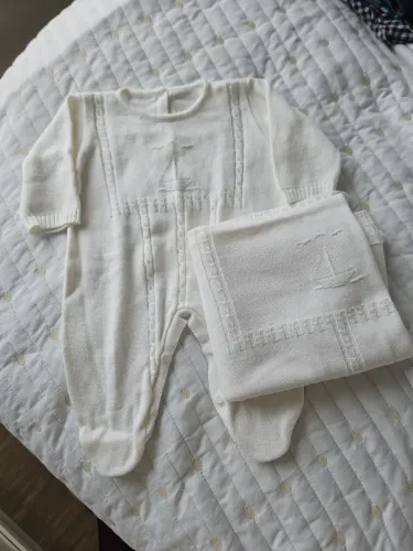 Roupa batizado bebê com manta
