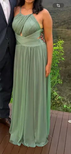 Vestido de festa verde água 