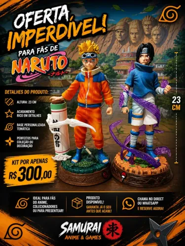 Kit Naruto + Sasuke 23cm