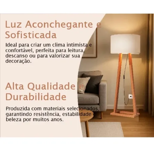 Luminária de chão abajur