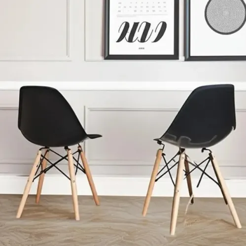 Cadeira de jantar Empório Tiffany Eames DSW Madera, estrutura de cor preto 4 unidades