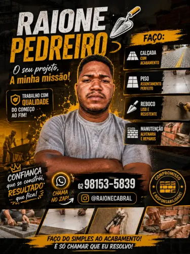 SOU PEDREIRO ESTOU DISPONÍVEL 