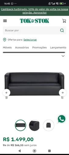 Sofá tok stok - 3 lugares 