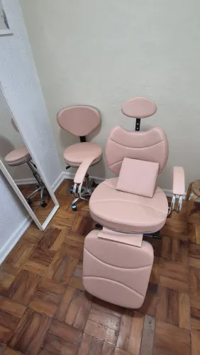 Poltrona Reclinável Pigmentação Maquiagem + Mocho + Lombar 