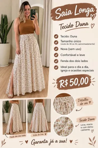 Saia longa ( tamanho único)